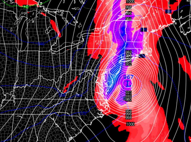 Computer models offer wide possibilities for Hurricane Matthew's future track. This is the overnight American GFS model's forecast location for Matthew next Saturday.