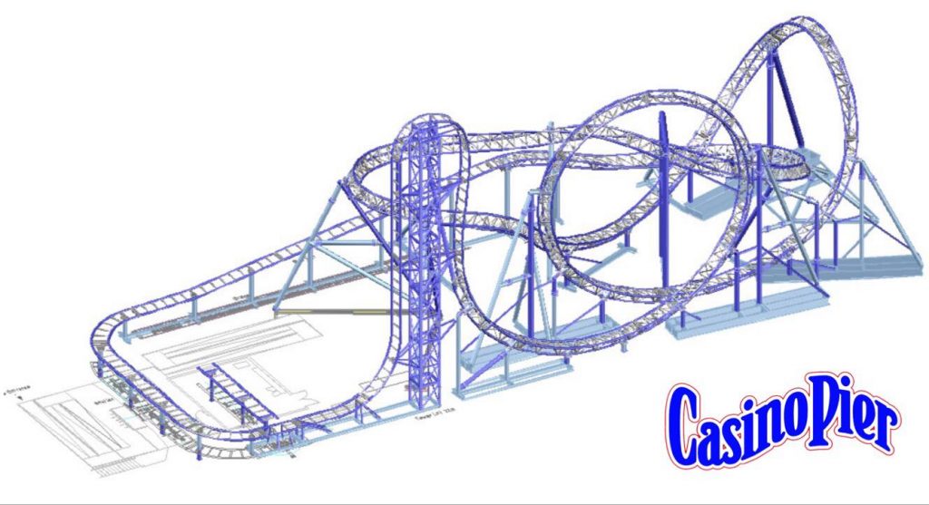 Casino Pier's new coaster, due to replace Jet Star which was destroyed by Hurricane Sandy in 2012. Photo: Casino Pier