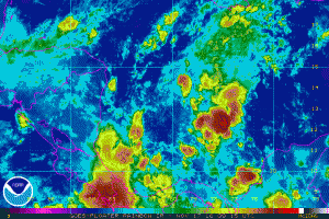 The National Hurricane Center believes there is a 70% chance that a tropical cyclone will form in this part of the Caribbean over the next 5 days, down from 80% in their previous forecast.