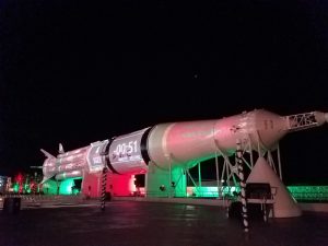 Countdown to showtime: Saturn 1B is lit-up with a projected countdown clock before the start of the show.