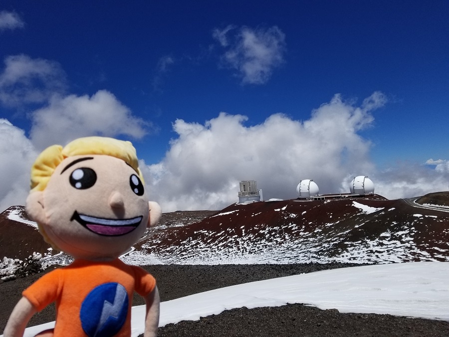Mauna12Weatherboy checks out the snowy landscape on Mauna Kea, Hawaii. Photograph: Weatherboy