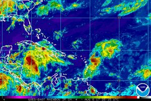 Latest satellite view of Potential Tropical Cyclone Seven. Image: NOAA