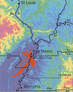 The New Madrid Seismic zone remains active and another large earthquake strong enough to shake the entire eastern United States continues to loom. Image: USGS