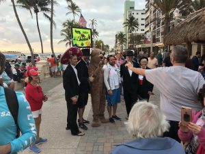 A groundhog makes a presence on Hollywood Beach ahead of the Florida festivities for the special day. Photograph: Weatherboy