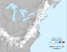 A 2009 snowstorm in March covered the Mid Atlantic and New England coast in a blanket of snow. Image: NOAA
