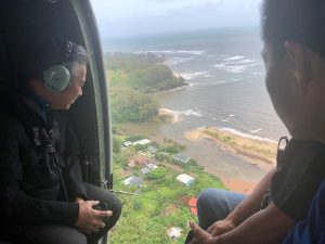Hawaii's Governor surveys damage from an epic rainstorm that dumped more than 2 feet of rain on Kauai yesterday. Image: Hawaii Governor's Office