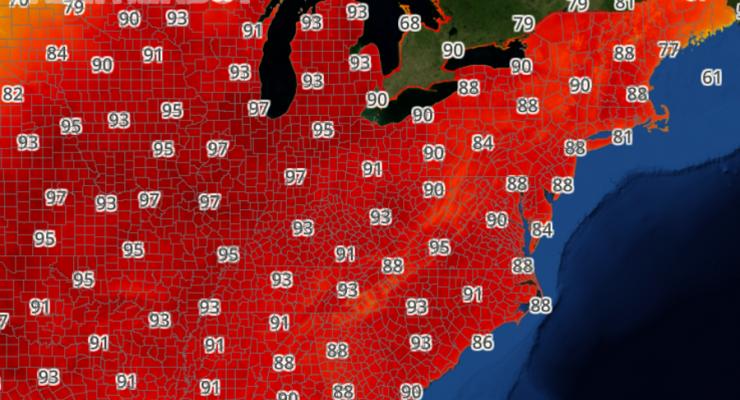 Short-Term Heat Blast Heads to Northeast