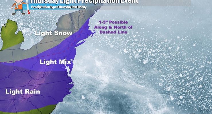 Light Wintry Weather Event to Set Stage for Weekend Storm