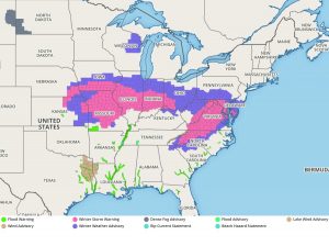 A variety of warnings, watches, and advisories are up now as a storm system heads to the East Coast today. Image: weatherboy.com