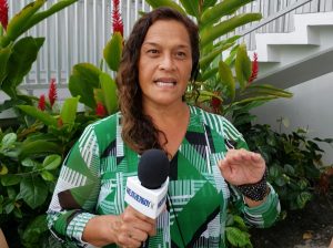 Community member Terri Napehi says she's not only against the spaceport, but any industrial development in the area. Image: Weatherboy