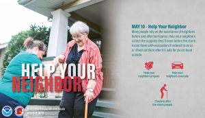 Planning ahead for the upcoming hurricane season should mean reaching out to neighbors to plan together. Image: NWS