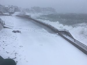 The winter of '16-'17 included a blizzard which brought rough surf and snow to fall at the coast here in Massachusetts while feet of snow fell in portions of Pennsylvania and New York. Photograph: Weatherboy