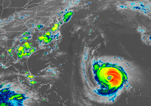 Satellite view from 2018's Major Hurricane Florence as it approached the U.S. East Coast. Image: NOAA