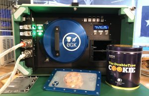 This specially designed oven will attempt to bake the same chocolate chip cookie found at DoubleTree hotels around the world. Image: Hilton Hotels