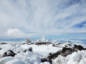 Fuertes nevadas cubrieron las grandes elevaciones de la Isla Grande de Hawai después de una fuerte tormenta de nieve a mediados de enero.  Foto: Weatherboy