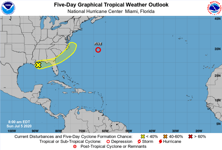A tropical cyclone could impact the U.S. east coast in the coming days. Image: NHC