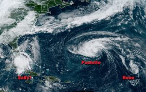 Three systems are spinning about in the Atlantic Hurricane Basin with more storms likely in the coming days. Image: NOAA