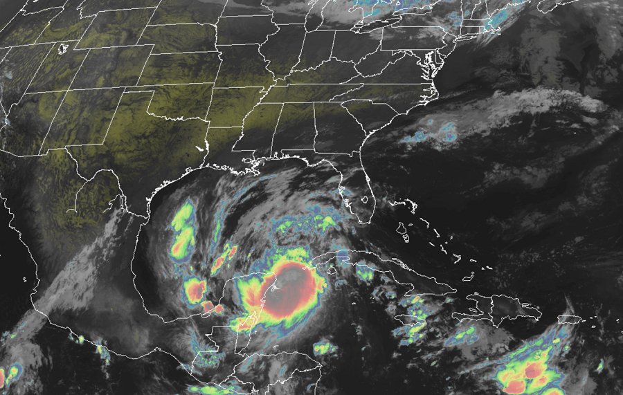 Latest view of Major Hurricane Delta. Image: NOAA