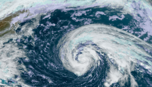Hurricane Epsilon is a massive storm system in the Atlantic Ocean. Image: NOAA
