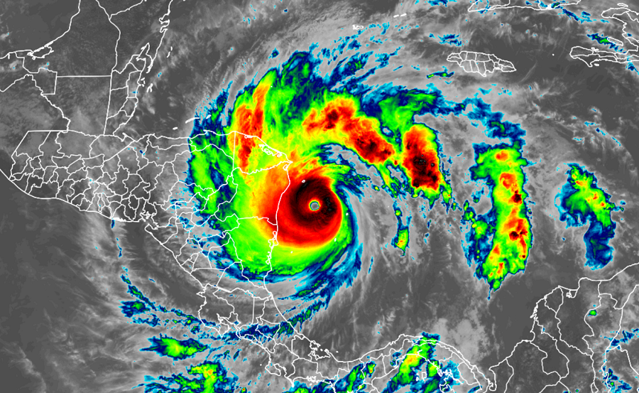 Latest satellite view of Major Hurricane Iota. Image: NWS