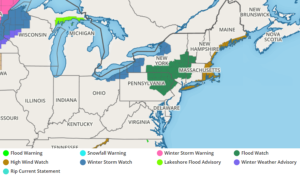 The National Weather Service has started to issue storm-related watches for the Christmas Eve / Christmas Day storm system. Image: weatherboy.com