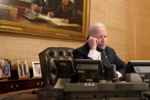 President Joe Biden calls Governor Greg Abbott to discuss the ongoing situation in Texas on the evening of February 18, 2021. Image: White House